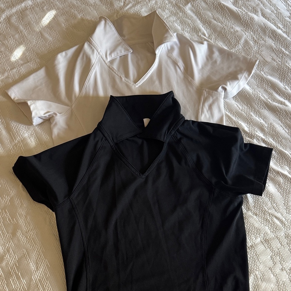 stretchy buttery workout crop top polo size XS